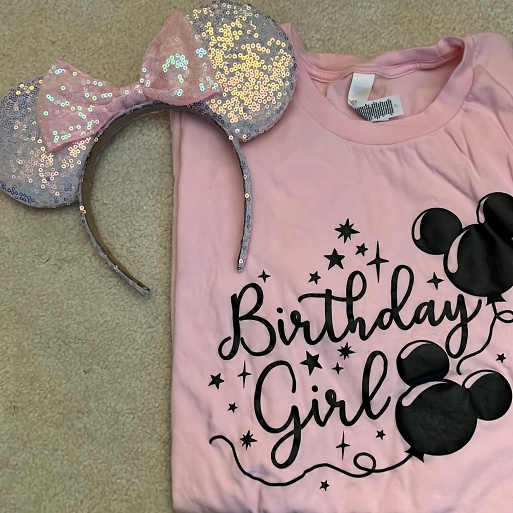 Birthday girl Disney shirt and ears